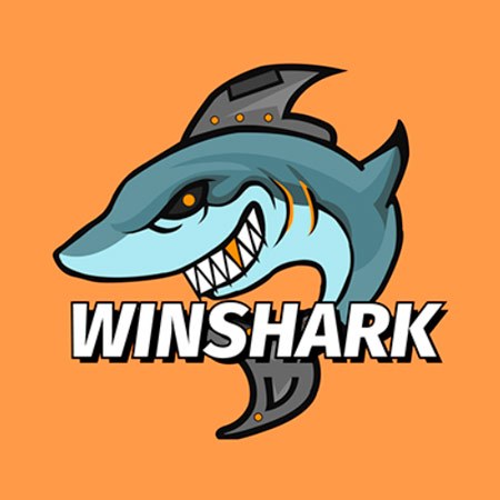 Winshark logo color background